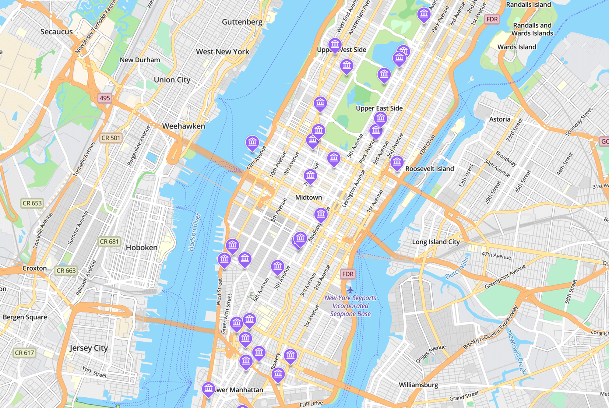 Map Of All Museums Of New York City Road Inspired Map Of All Museums Of New York City Road Inspired
