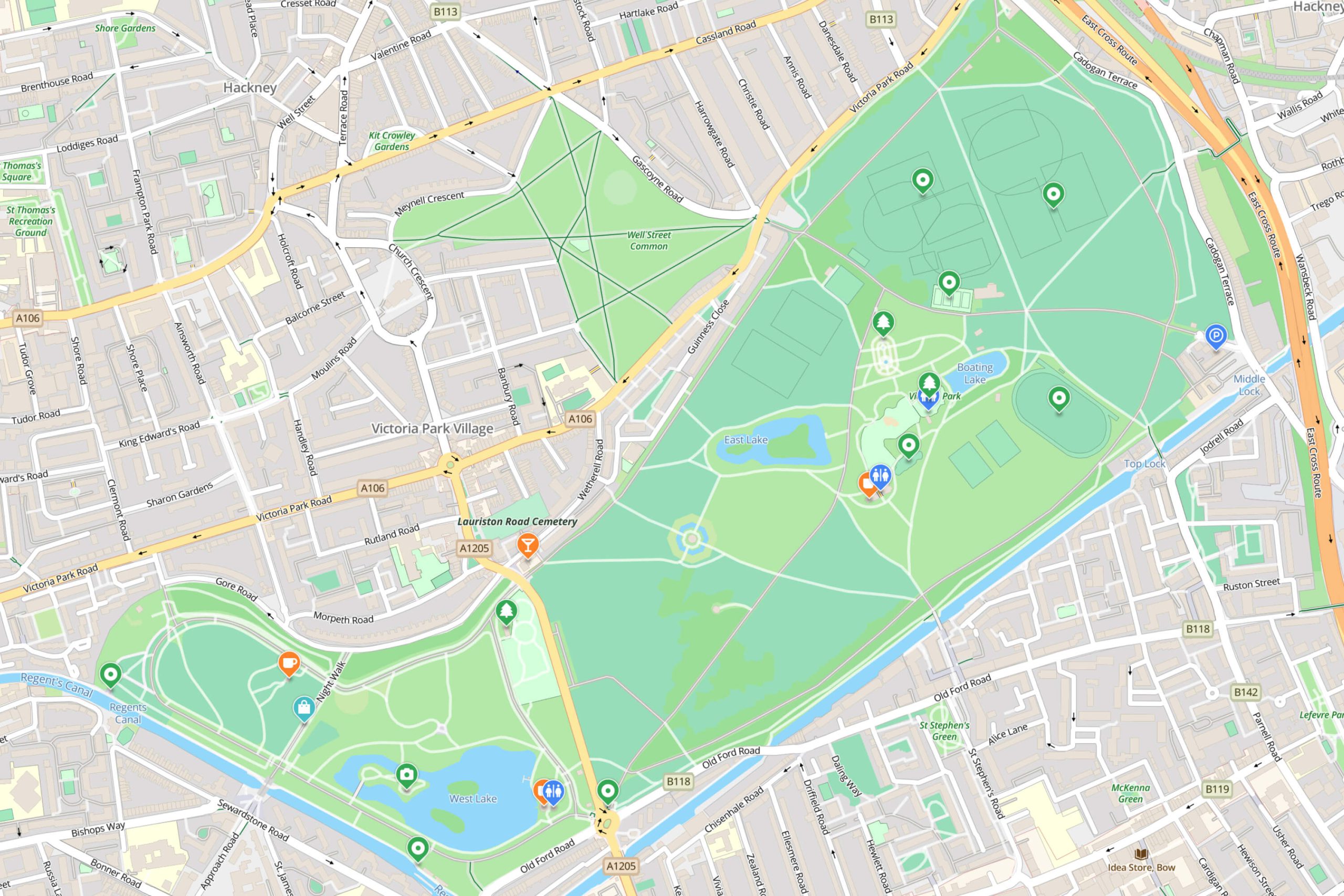 Victoria Park Map In London Road Inspired